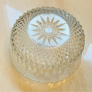 Vintage Arcoroc USA Clear Glass Diamond Starburst Salad/Fruit Serving Bowl 9”